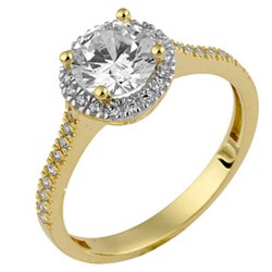 Χρυσό δαχτυλίδι ροζέτα Κ14